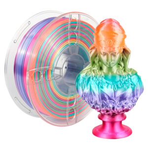 Filamento PLA Arcoiris seda dulce - rainbow candy silk- centro 3d - impresion 3d